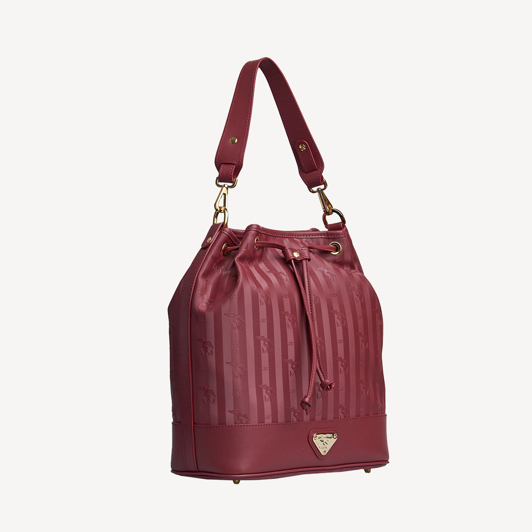 NIESEN | Beuteltasche Mollerus antique rot/gold - seitlich