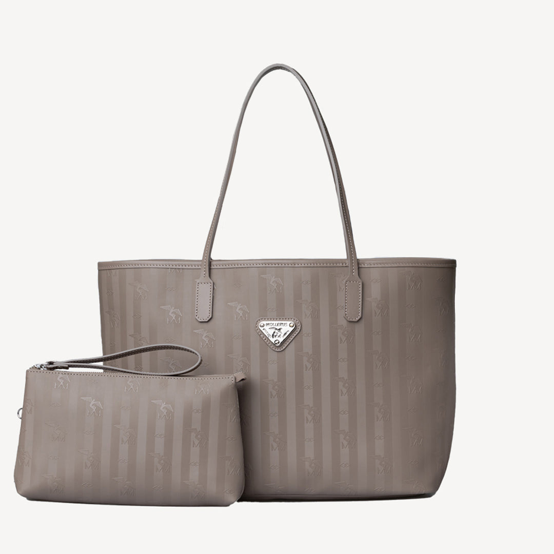 BERN | Shopper Mollerus taupe grau/silber - frontal