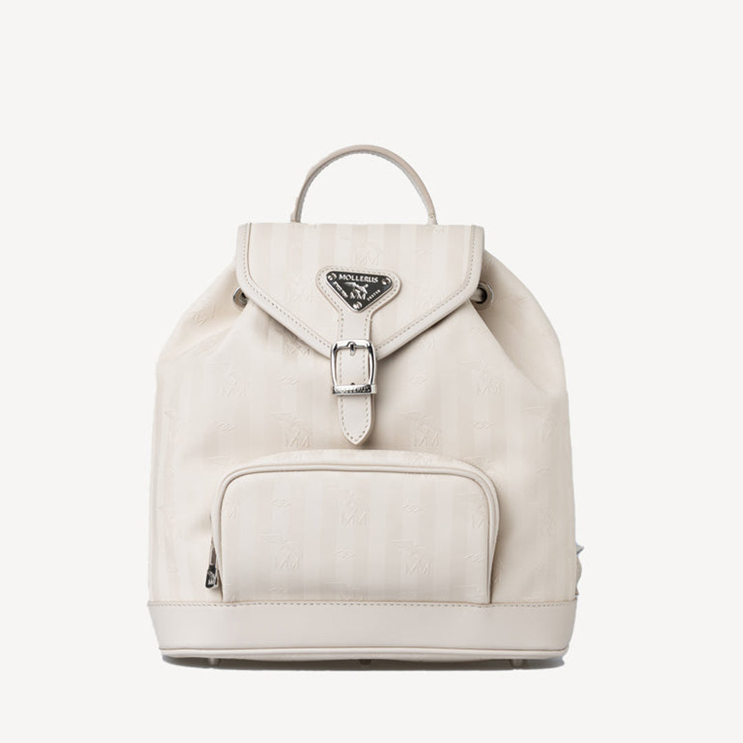 BRUGG | Rucksack Mollerus pearl weiss/silber - frontal