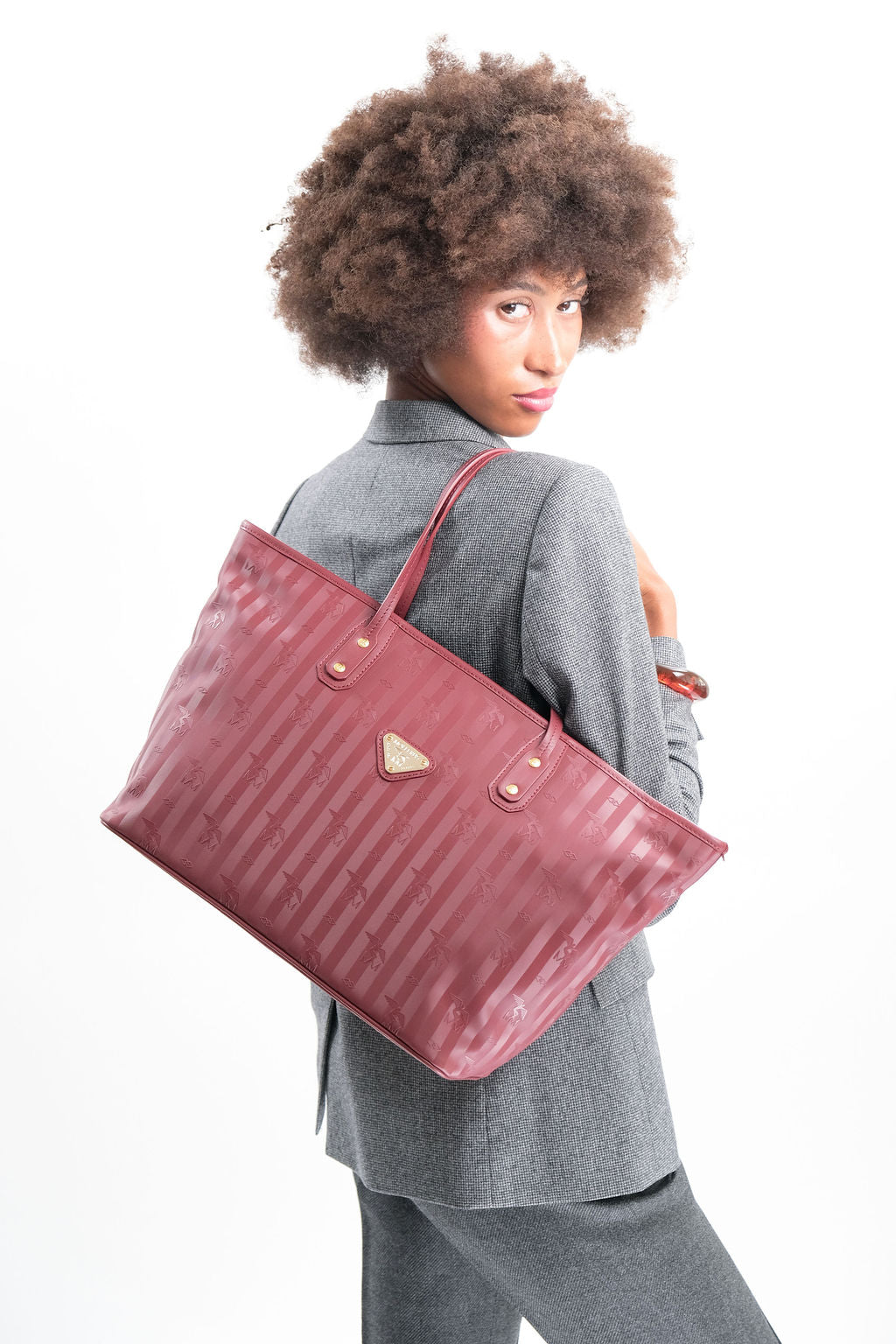 WINTERTHUR | Shopper Mollerus mit Reissverschluss antik rot/gold