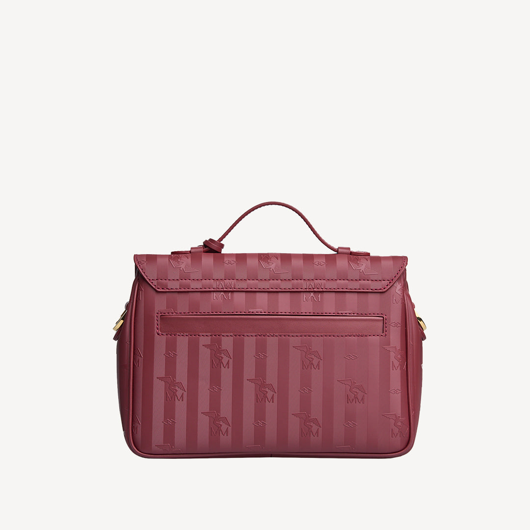 MARLY | Umhängetasche antique rot/gold - von hinten