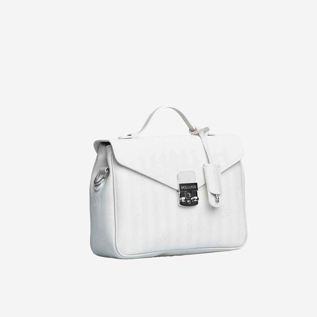 MARLY | Umhängetasche Mollerus snow weiss/silber - seitlich