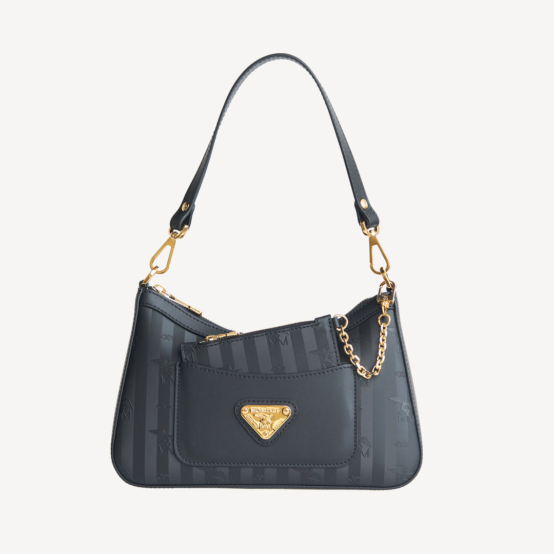 CASTIEL | Schultertasche Mollerus classic schwarz/gold - frontal