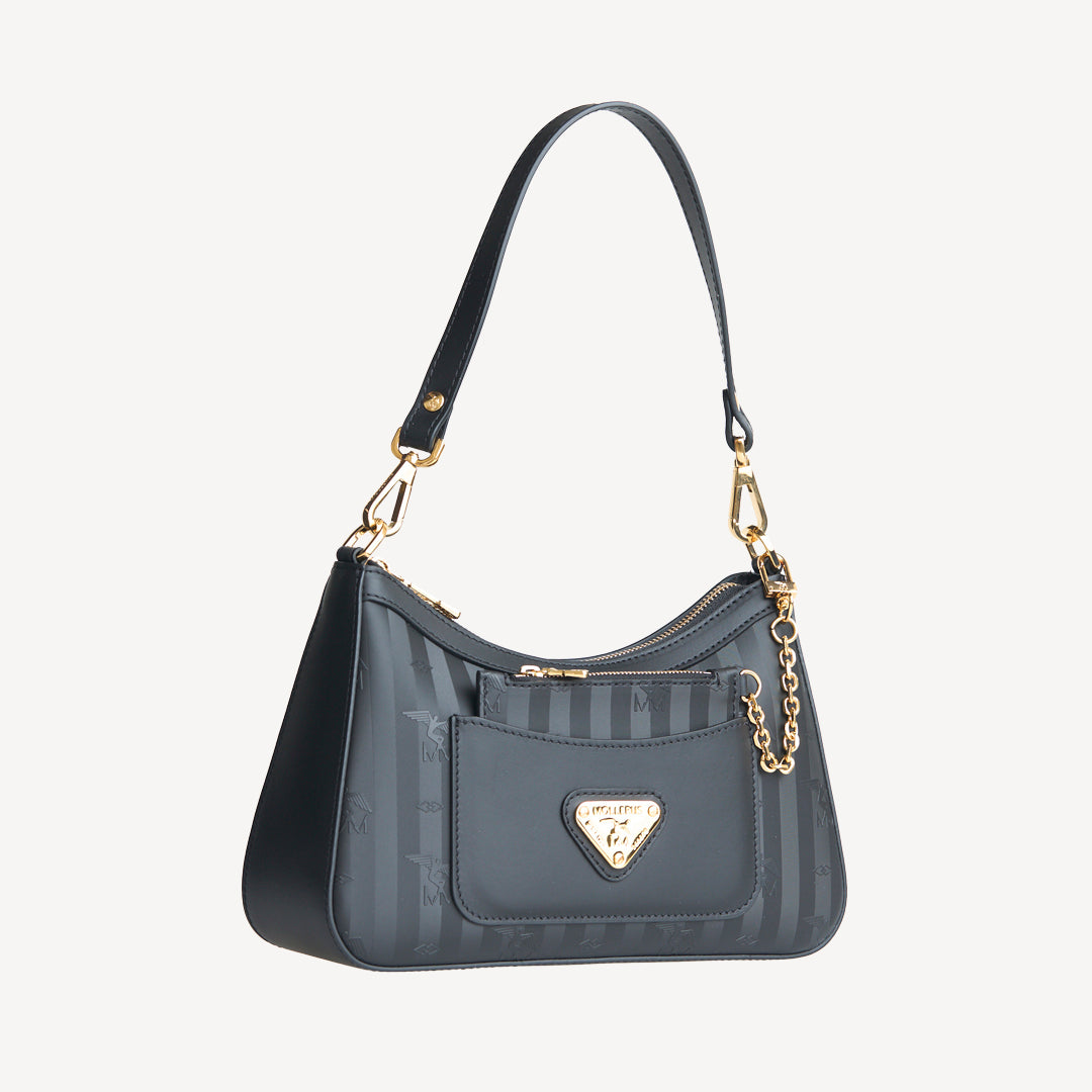 CASTIEL | Schultertasche Mollerus classic schwarz/gold - seitlich