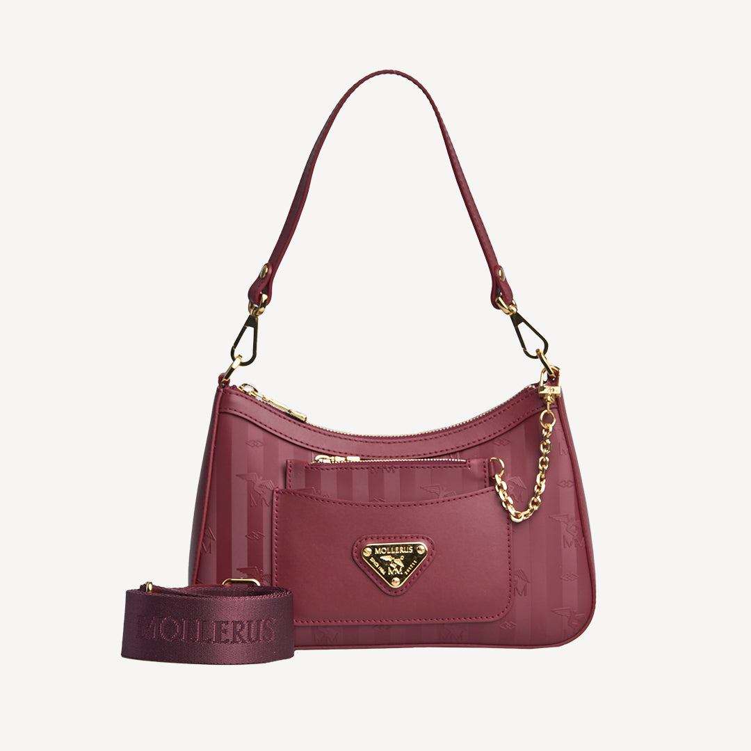 CASTIEL | Schultertasche Mollerus antique rot/gold - frontal