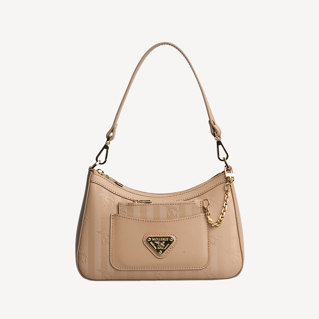 CASTIEL | Schultertasche Mollerus cappuccino beige/gold - frontal