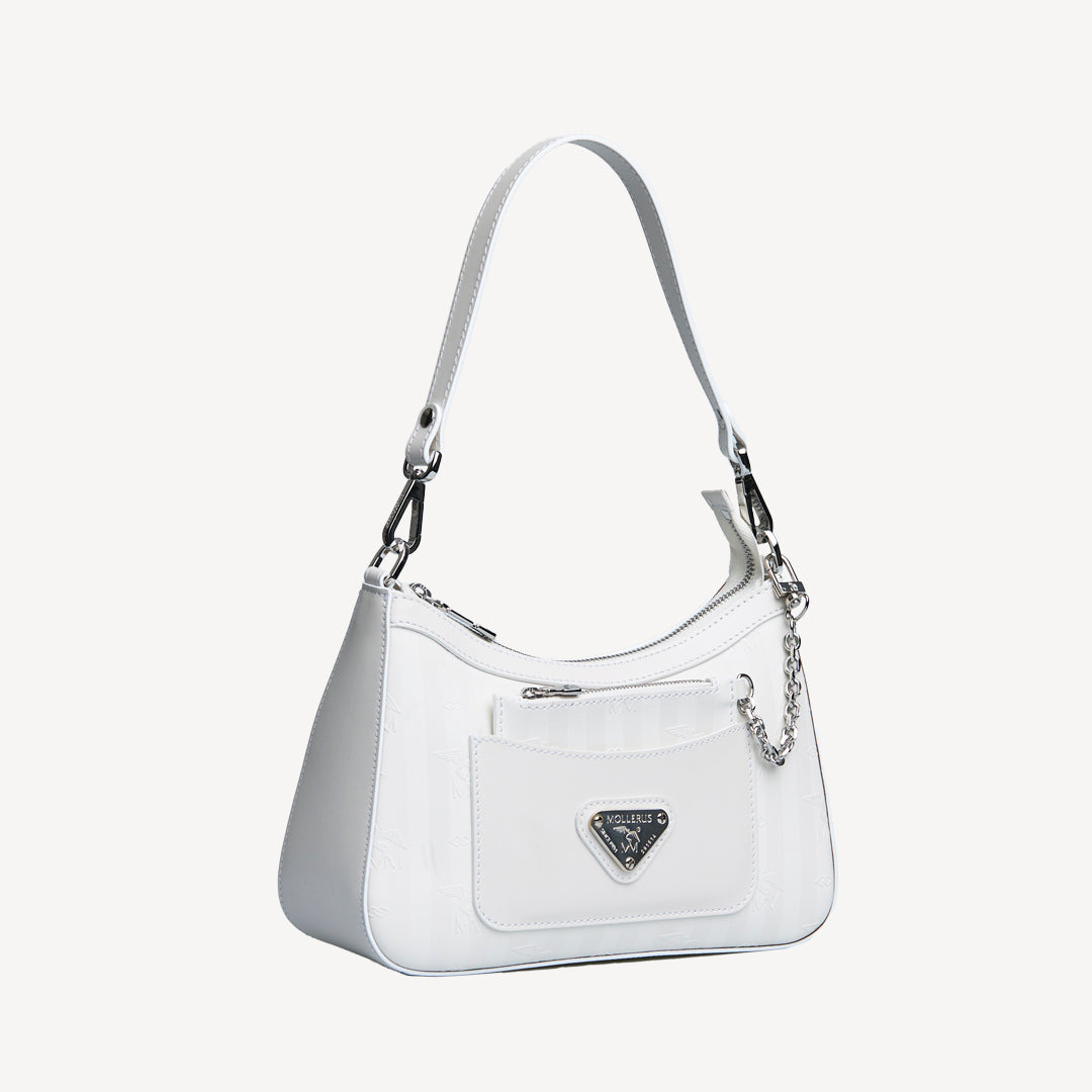 CASTIEL | Schultertasche Mollerus snow weiss/silber - setilich