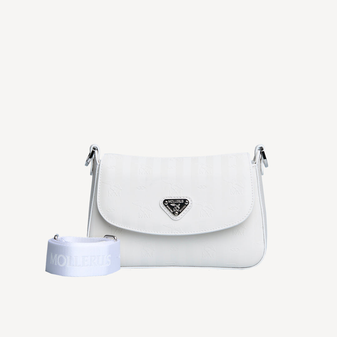 NOVILLE | Umhängetasche Mollerus snow weiss/silber - frontal