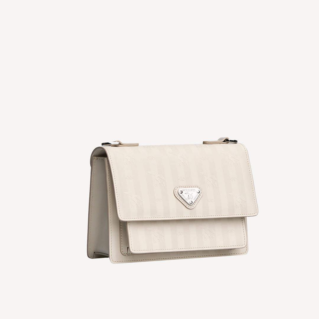 URSY | Umhängetasche Mollerus pearl weiss/silber - seitlich