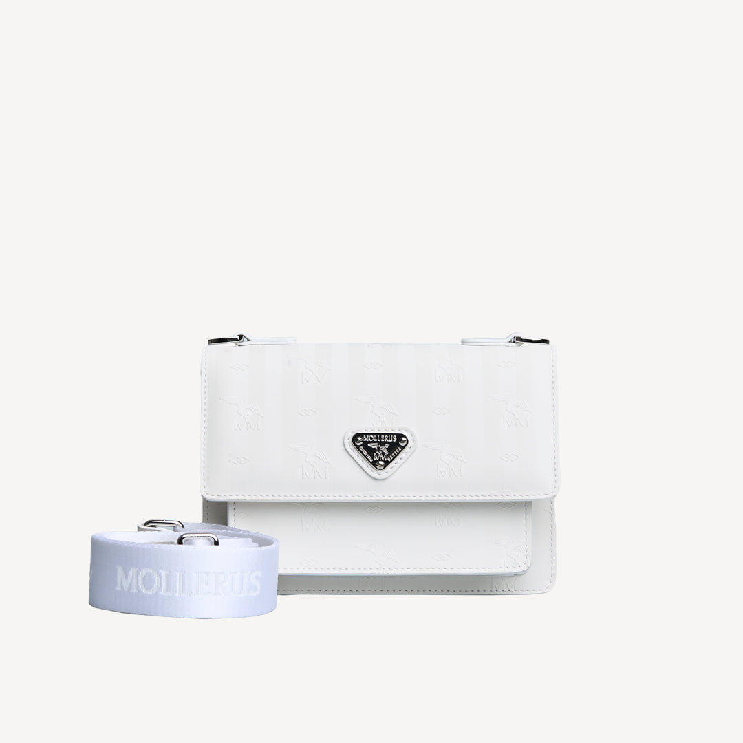 URSY | Umhängetasche snow weiss/silber - FRONTAL