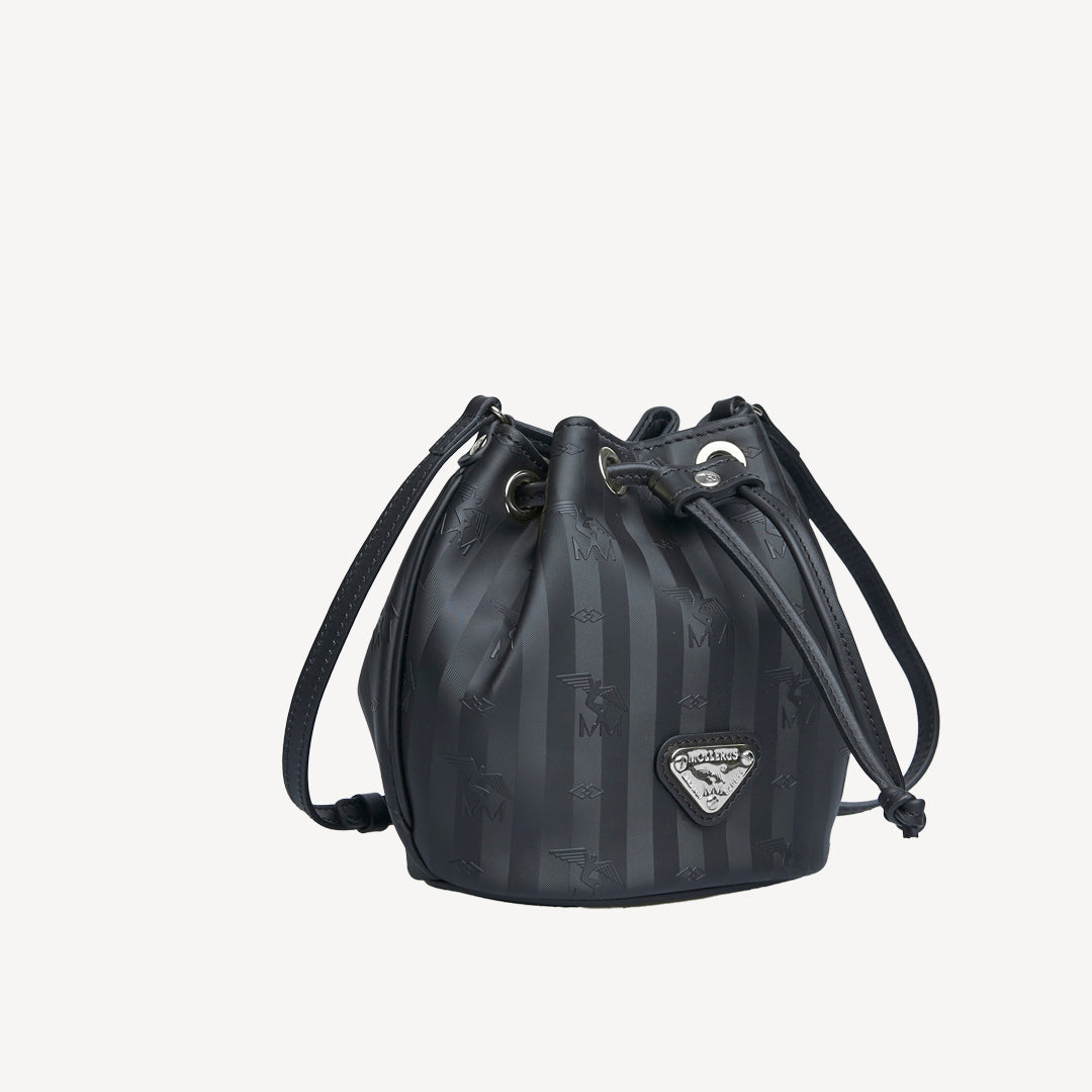 VERBIER |  Beuteltasche klein schwarz/silber - seitlich