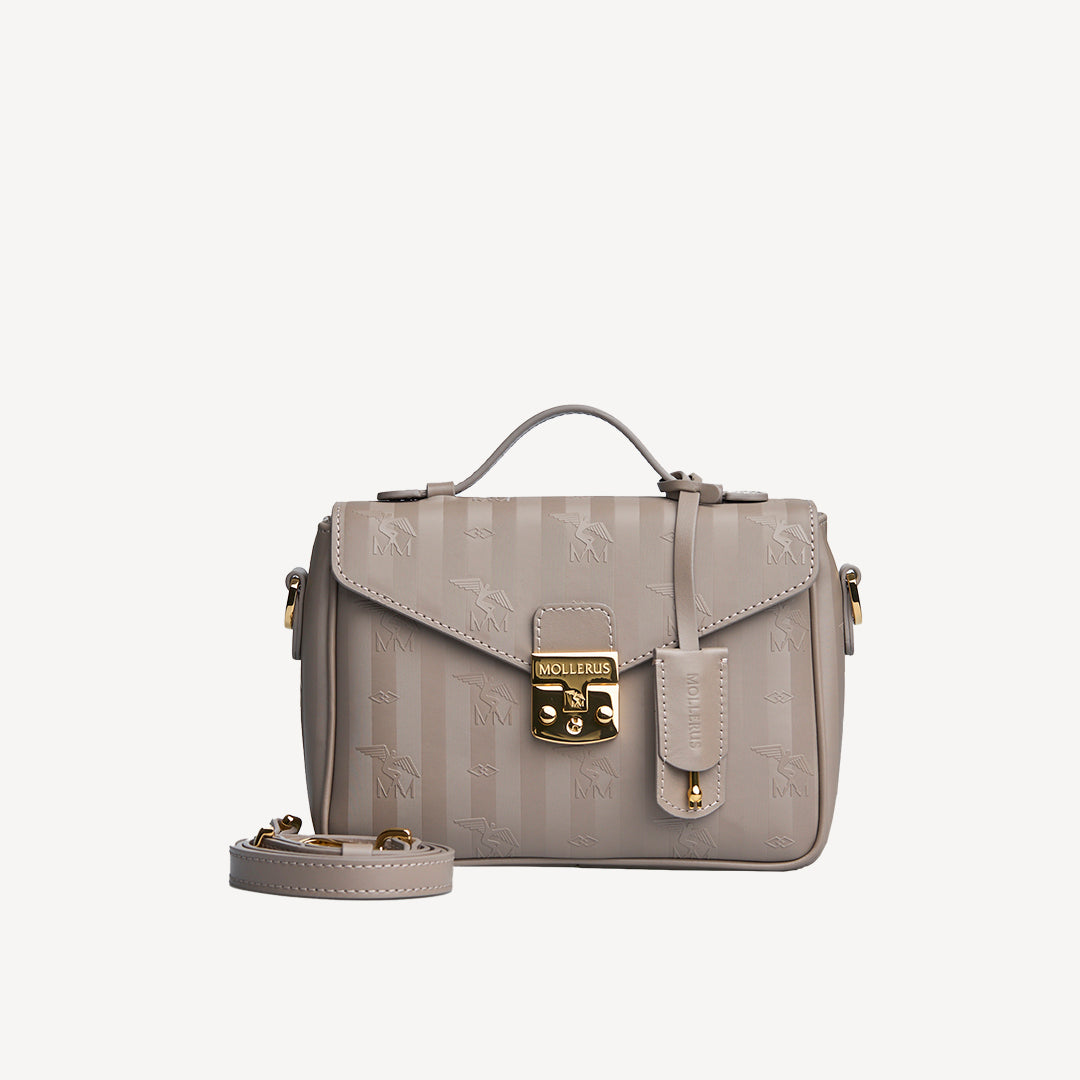MEYRIN | Umhängetasche Mollerus taupe grau/gold - frontal