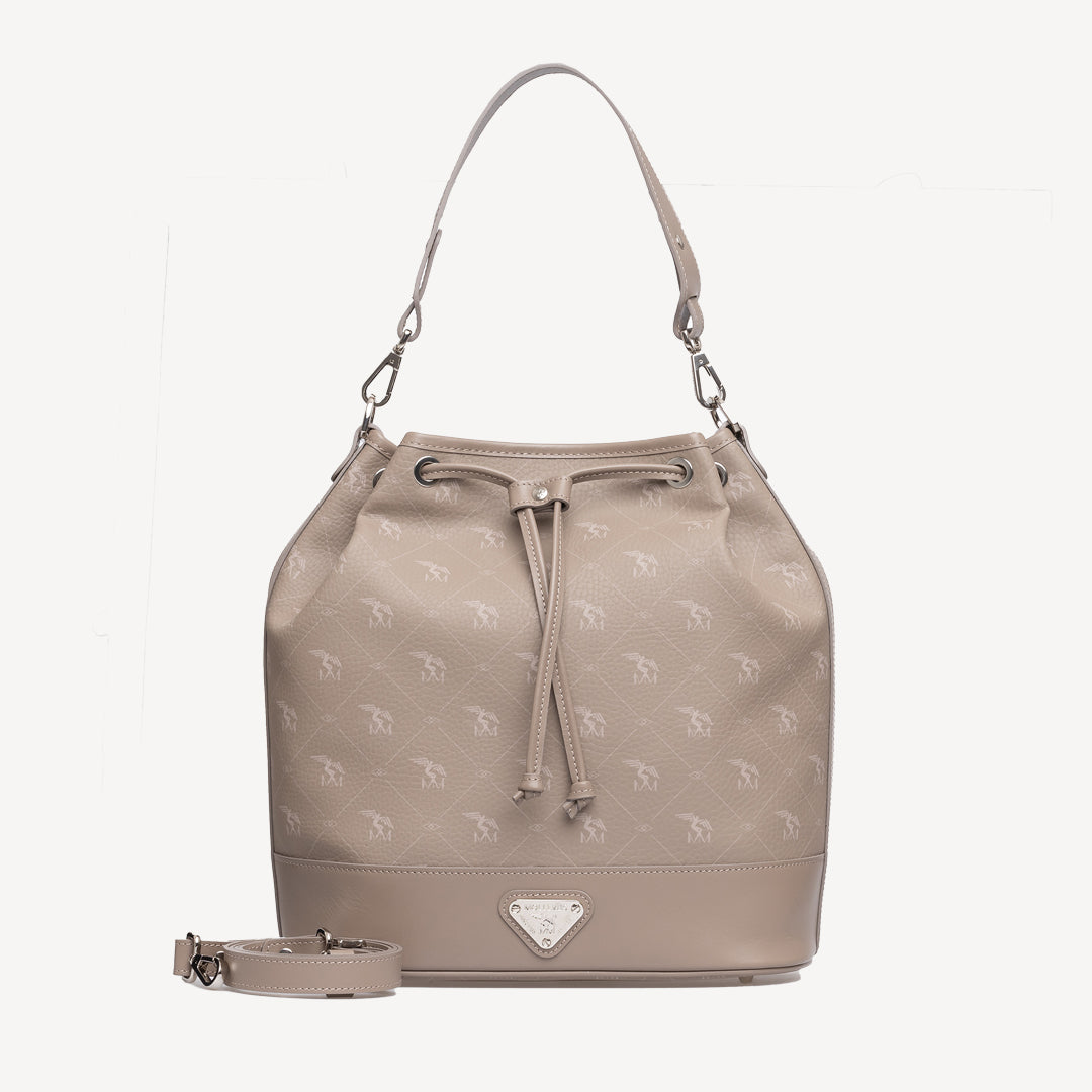 SION | Beuteltasche Peacrus taupe/rosè/silber - frontal