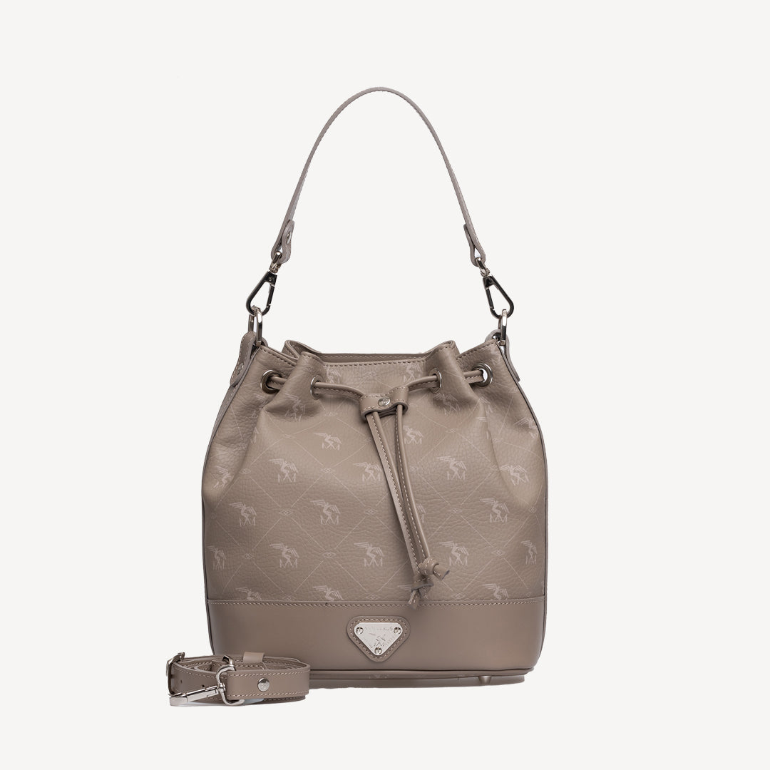 SION | Beuteltasche Peacrus taupe/rosè/silber - frontal