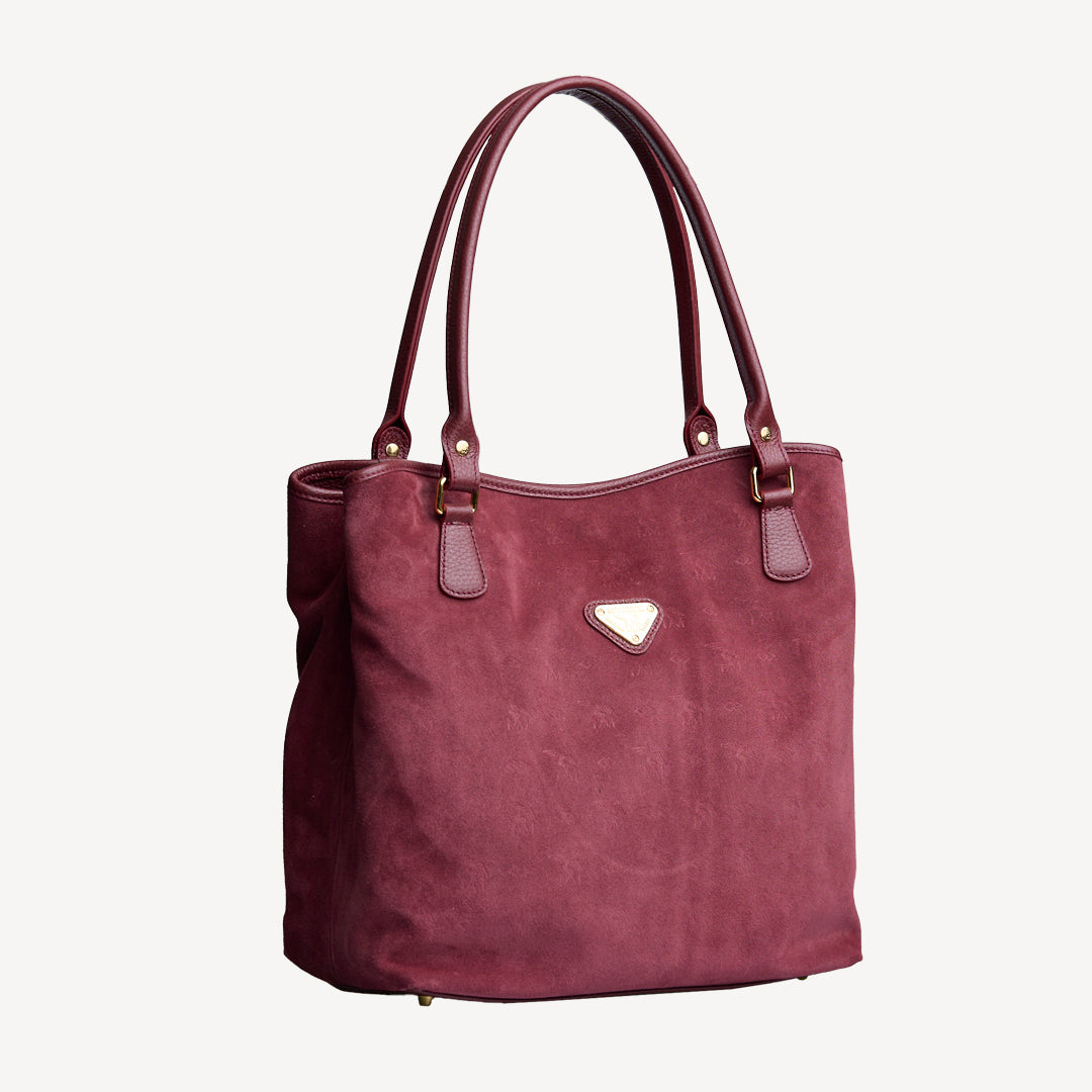 INDIAN SUMMER | Shopper Velours antique rot/gold  - seitlich