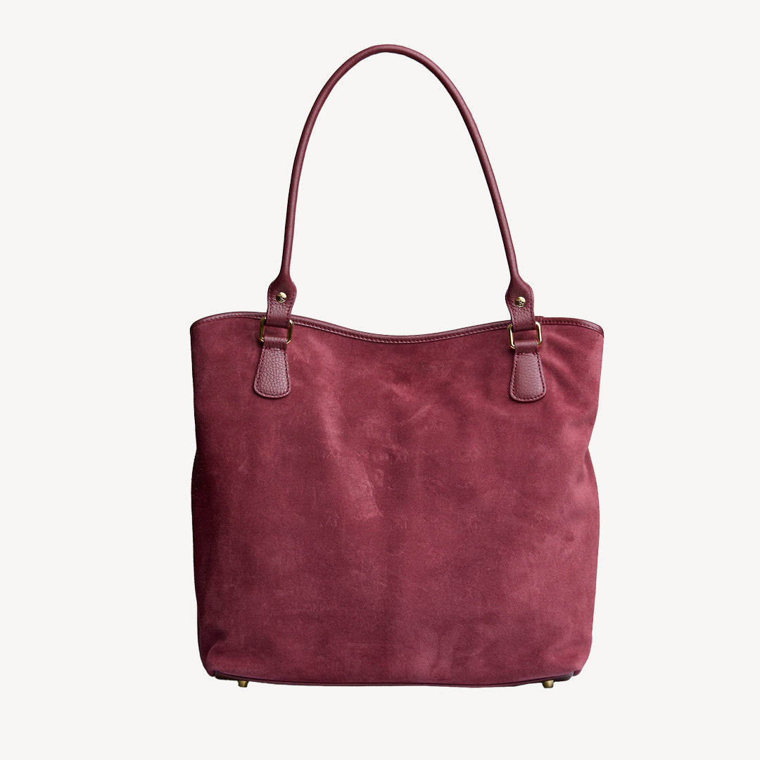 INDIAN SUMMER | Shopper Velours antique rot/gold  - von hinten