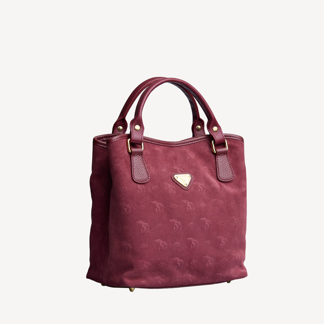 INDIAN SUMMER MINI | Shopper Velours antique rot/gold  - seitlich