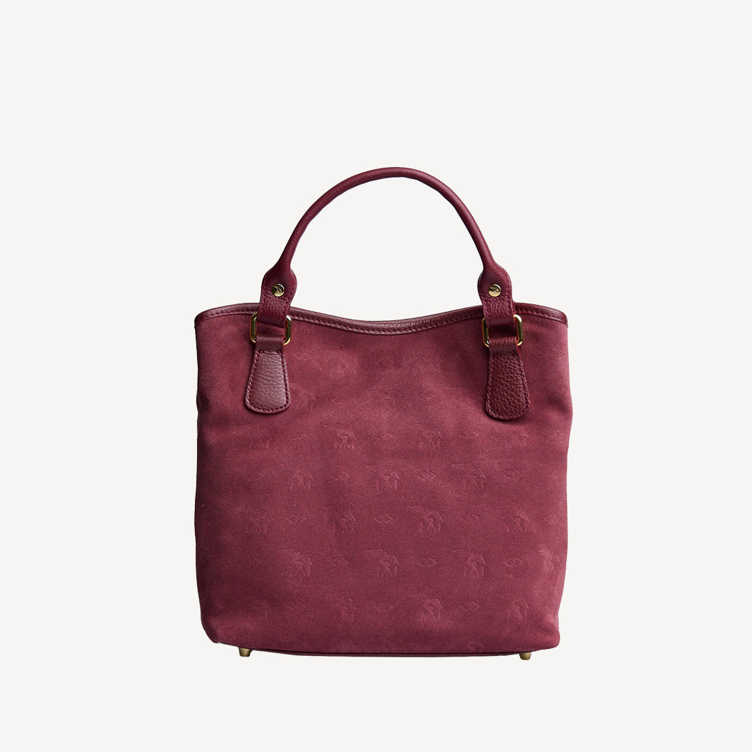 INDIAN SUMMER MINI | Shopper Velours antique rot/gold  - von hinten