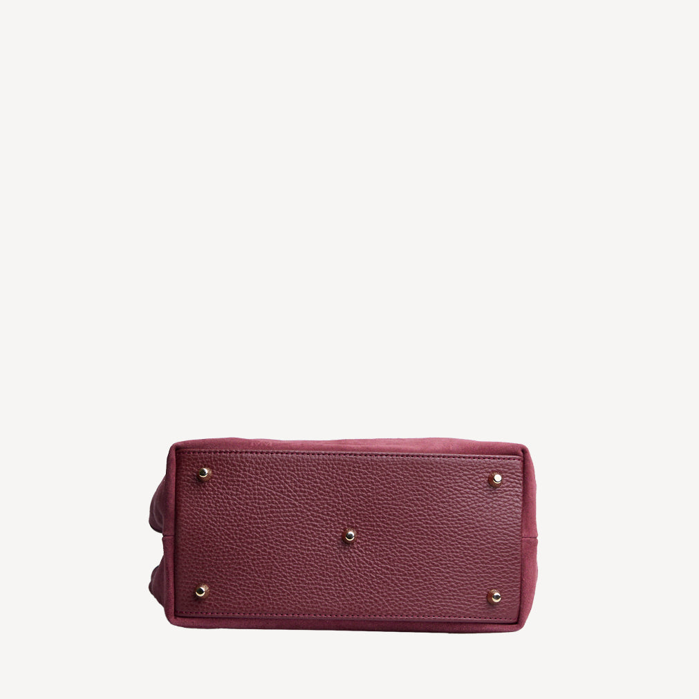 INDIAN SUMMER MINI | Shopper Velours antique rot/gold  - von unten