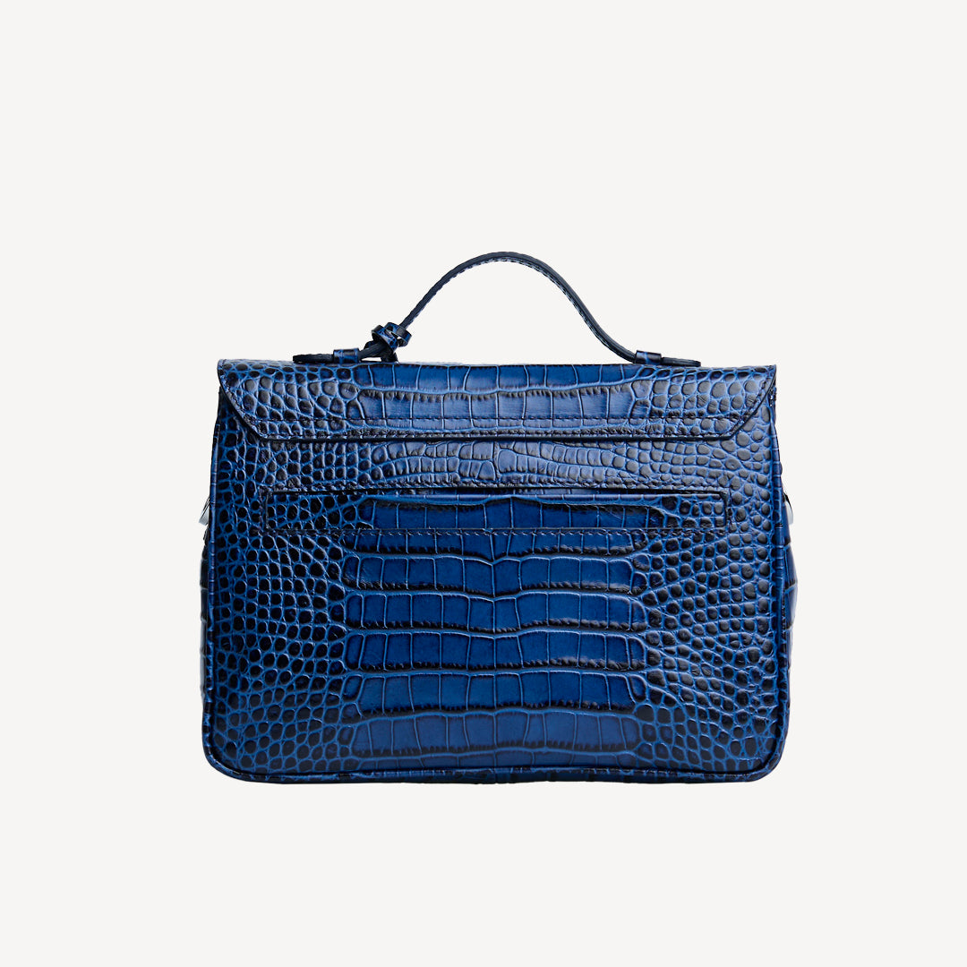 MARLY | Umhängetasche Mollerus Croco sapphire blau/silber - von hinten