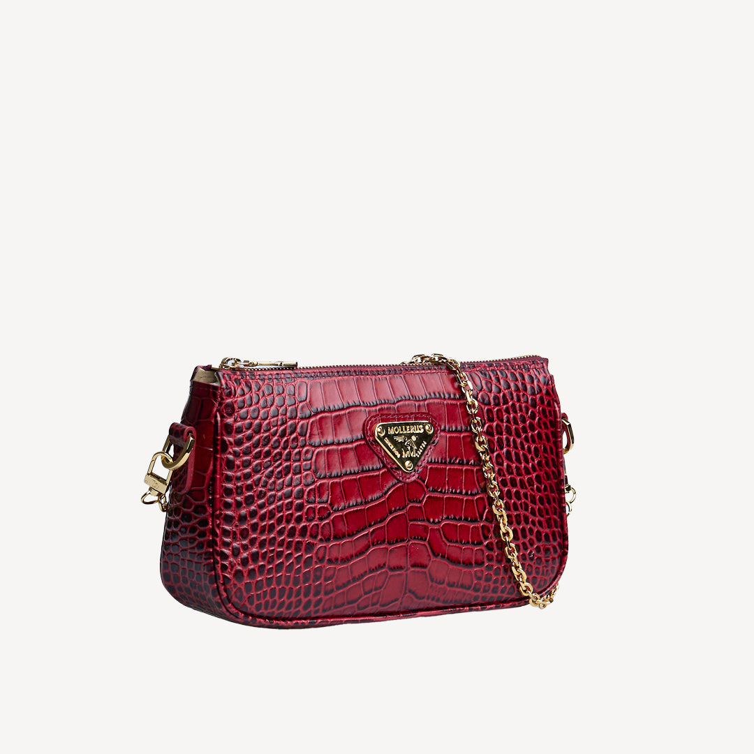 ZELL| Mollerus Croco shoulder bag antique red/gold