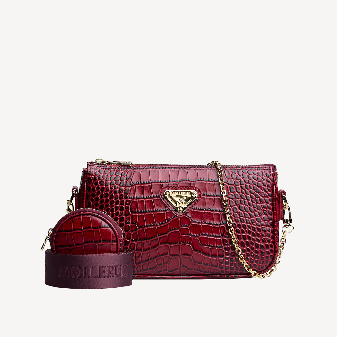 ZELL| Mollerus Croco shoulder bag antique red/gold