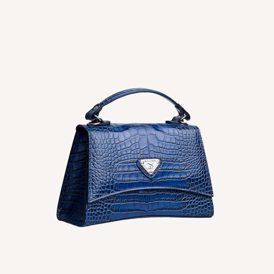 ROMONT | Umhängetasche Mollerus Croco sapphire blau/gold