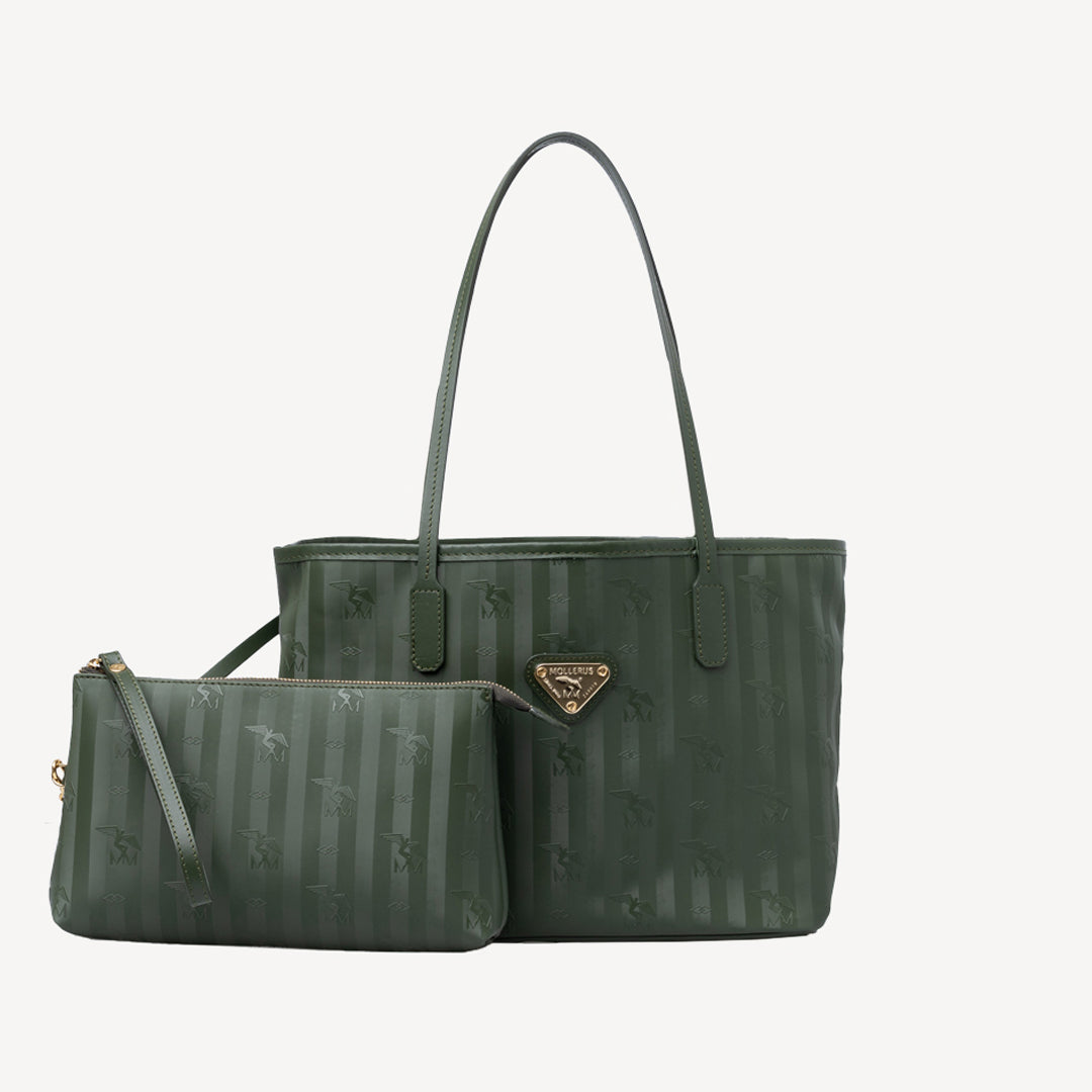 GENF | Shopper Mollerus olive grün/gold - frontal