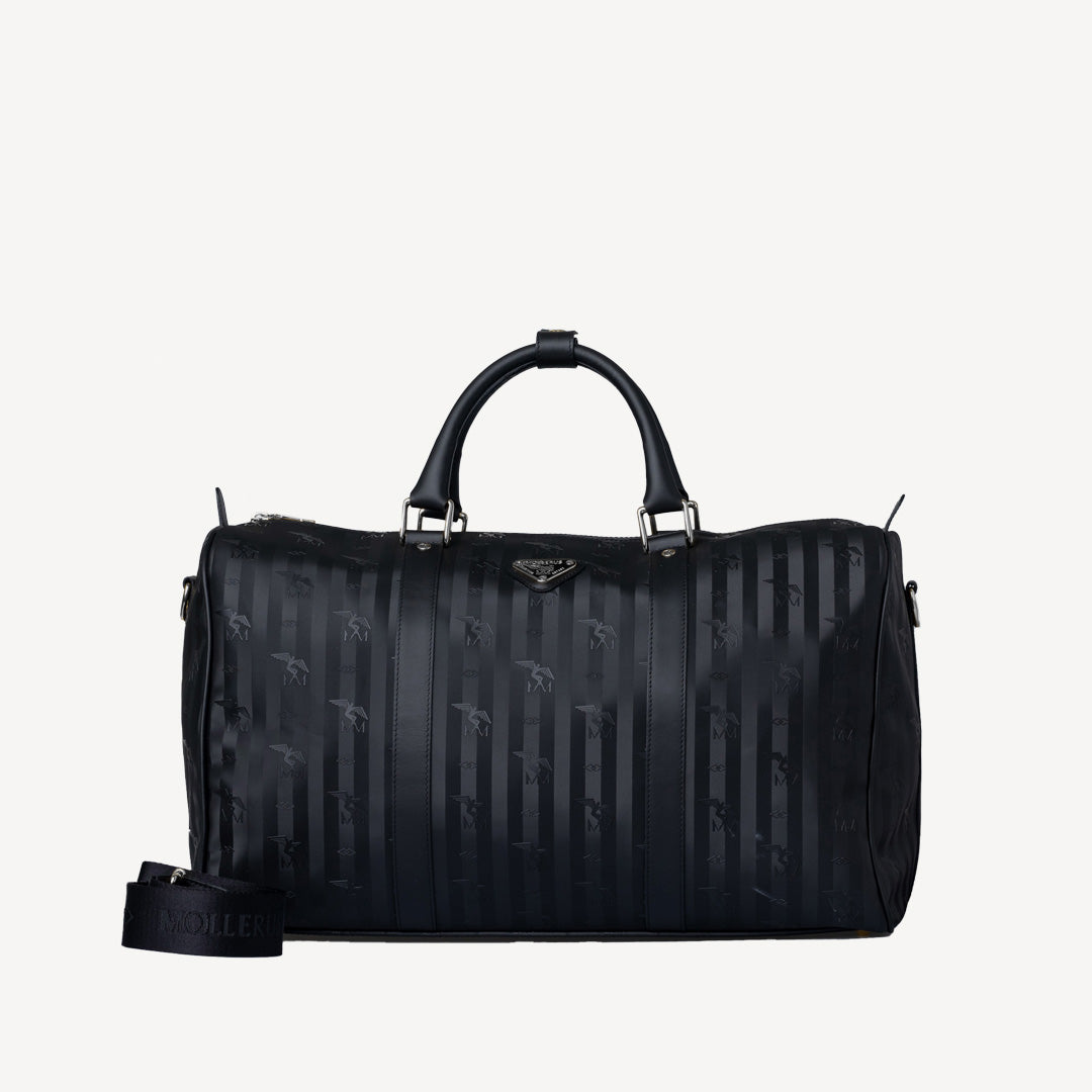 MADRID | Reisetasche Mollerus classic schwarz/silber - frontal