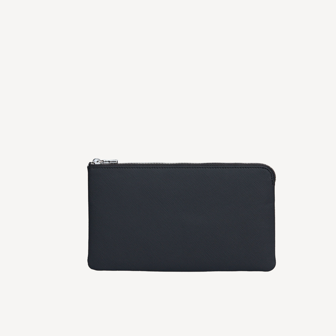 PIZ ELA | Necessaire Mollerus Apfelleder schwarz/silber