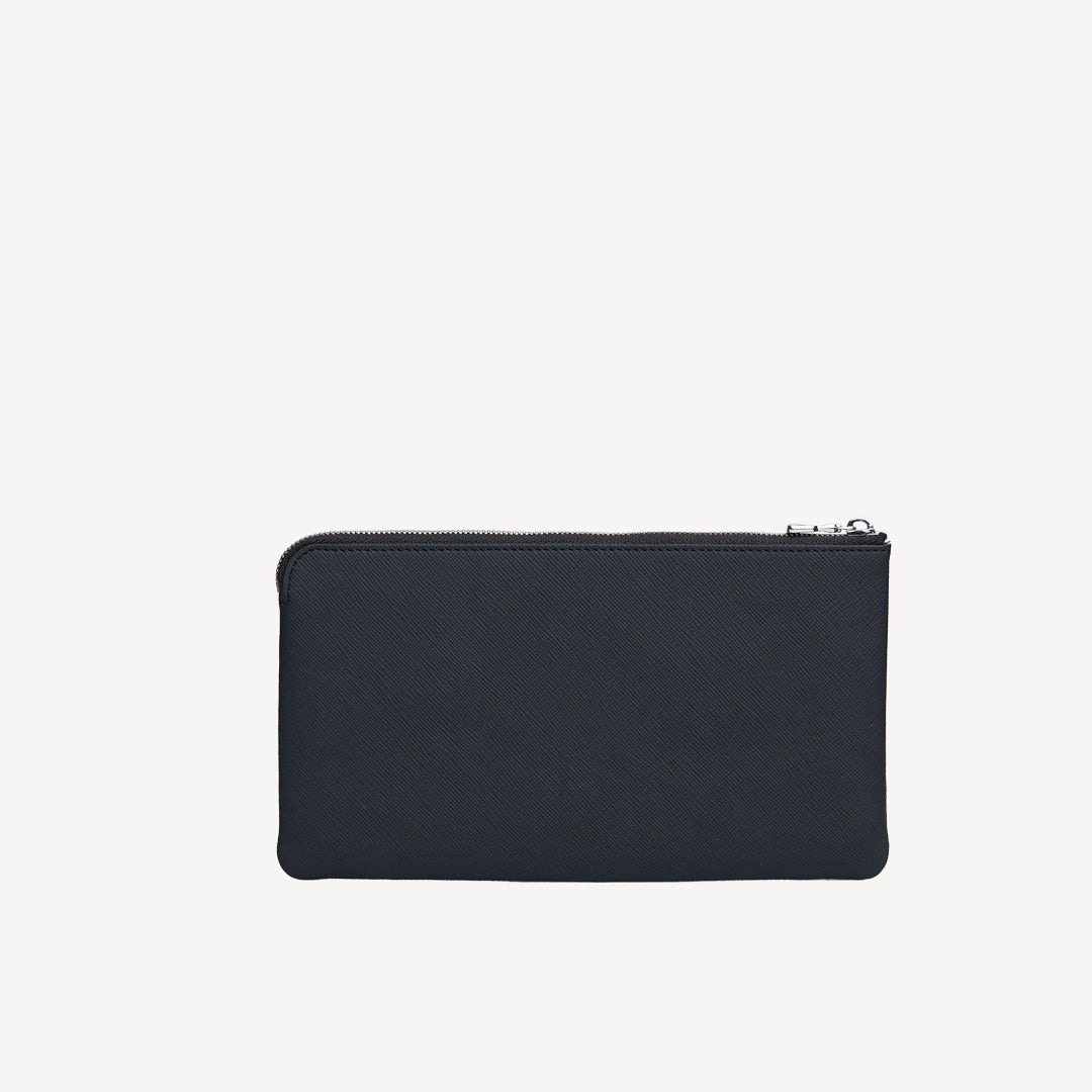 PIZ ELA | Necessaire Mollerus Apfelleder schwarz/silber