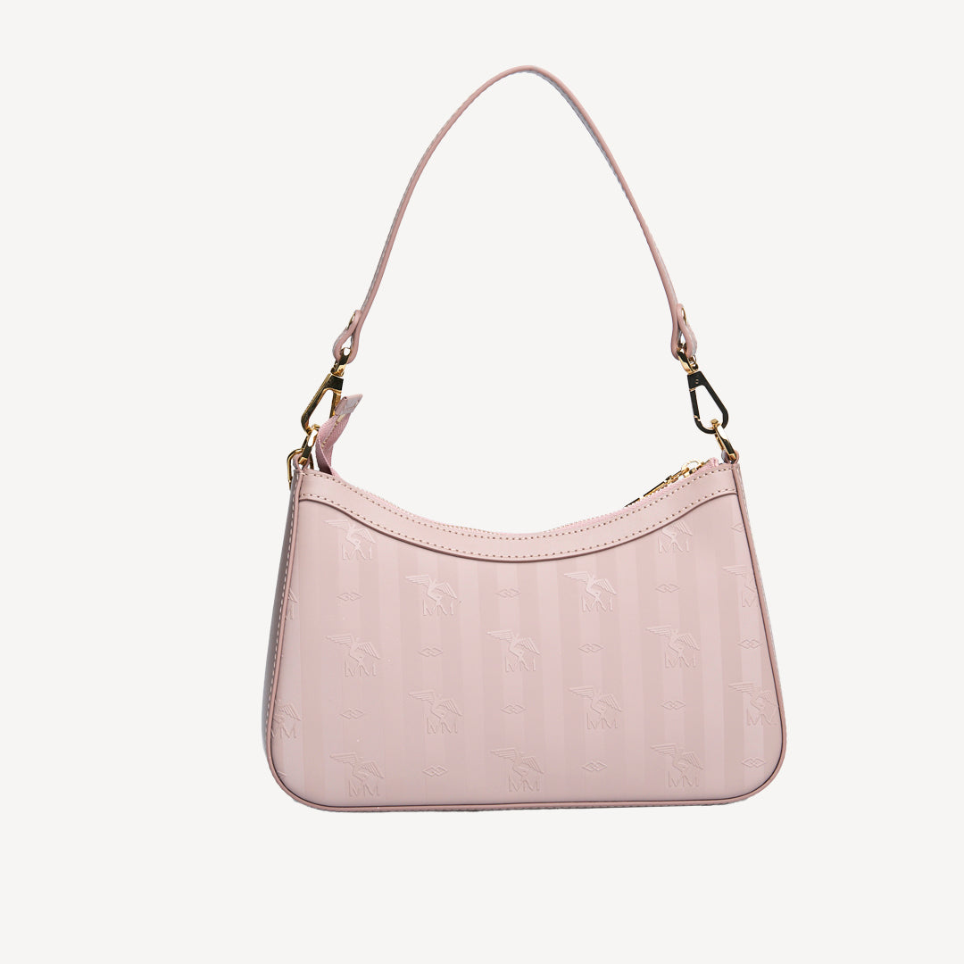 CASTIEL | Schultertasche soft rosè/gold - von hinten