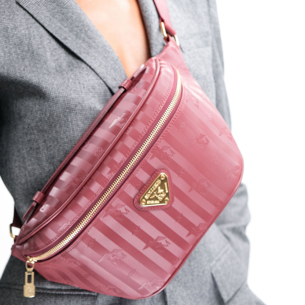 BRIENZ | Gürteltasche antique rot/gold - frontal