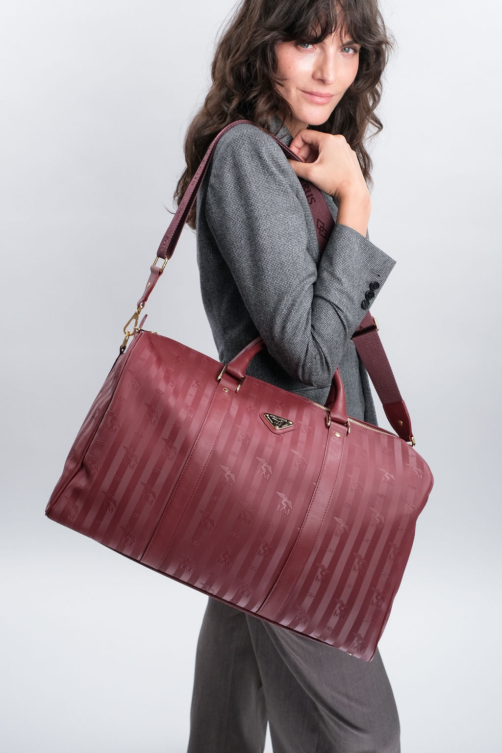 MADRID | Reisetasche Mollerus antique rot/gold - front