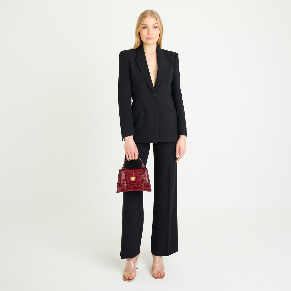 ROMONT | Umhängetasche Mollerus Croco antique rot/gold - full body