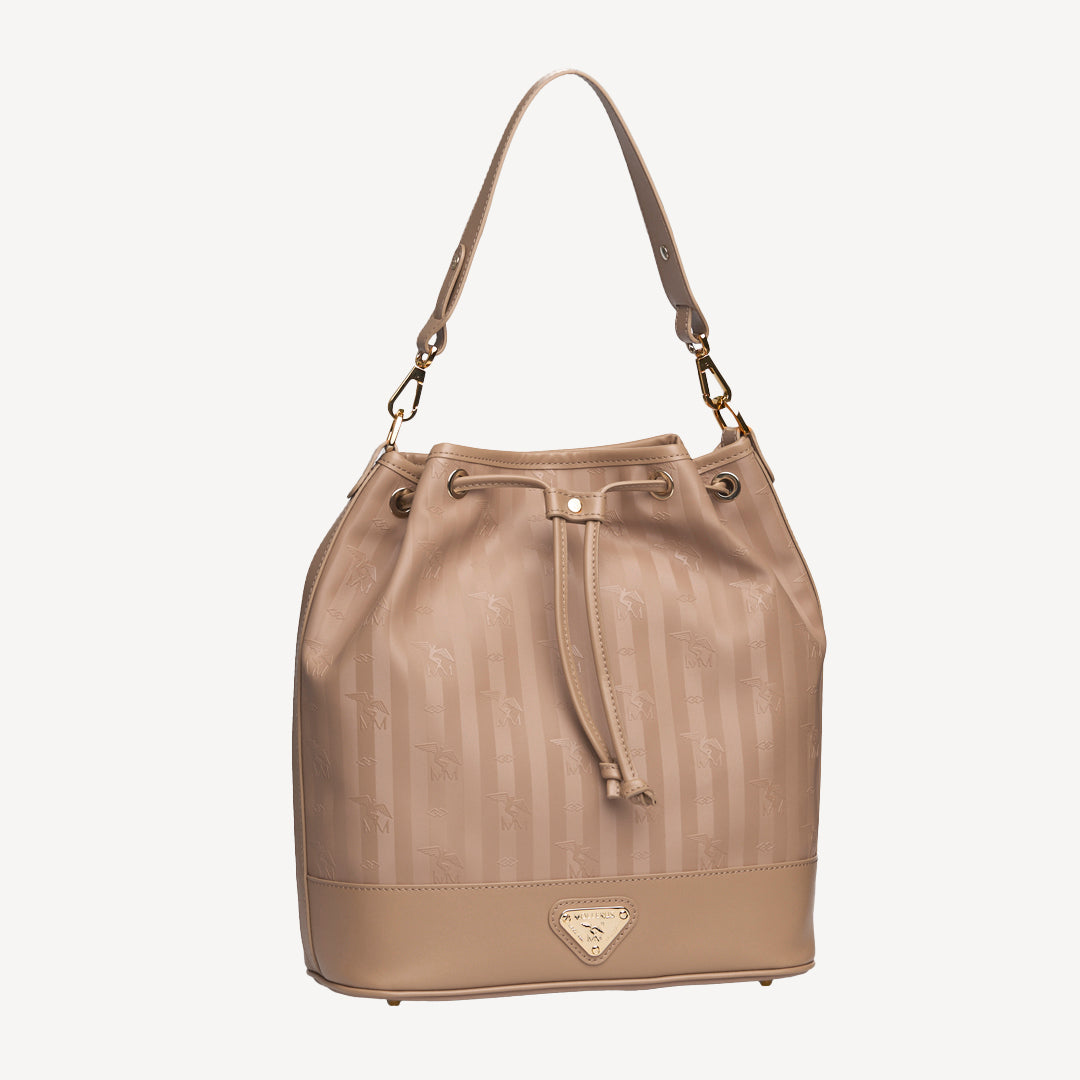 NIESEN | Beuteltasche cappuccino/gold - seitlich