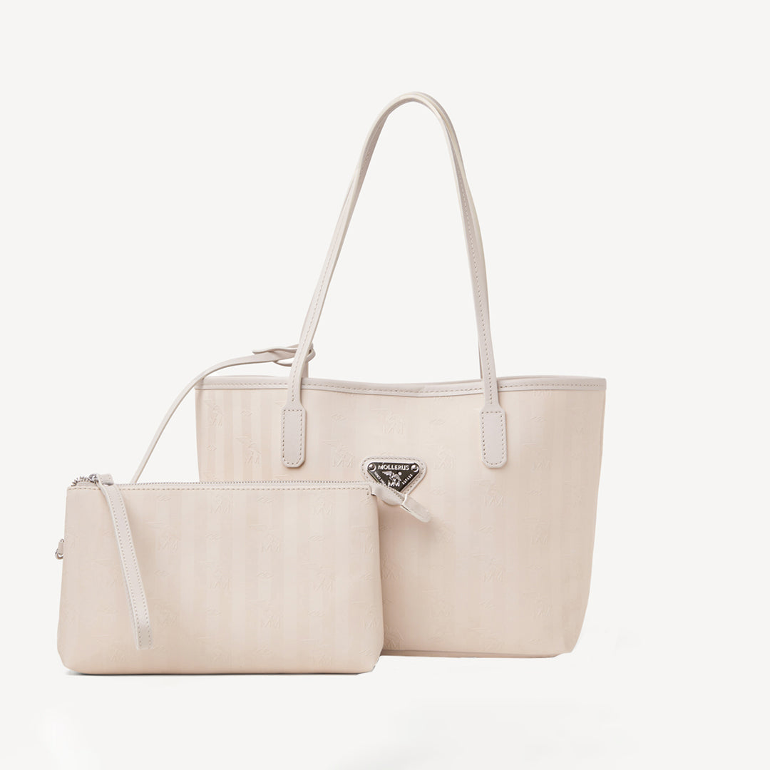 GENF | Shopper Mollerus pearl weiß/silber - frontal