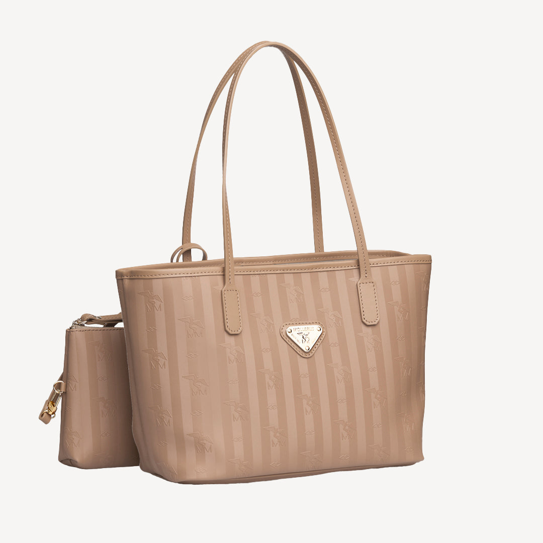 GENF | Shopper cappuccino/gold - seitlich