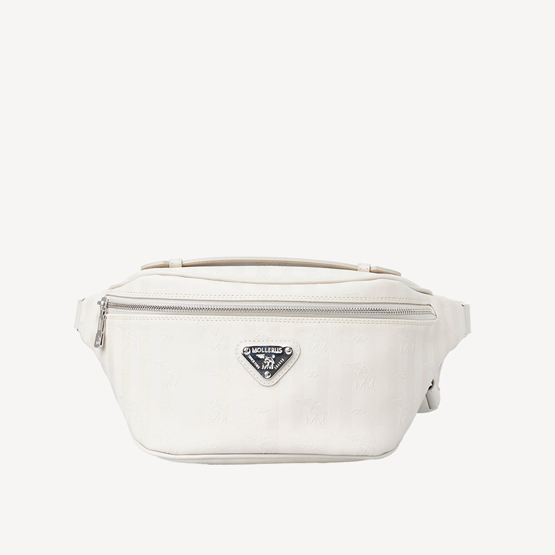 BRIENZ | Gürteltasche Mollerus pearl weiss/silber - frontal