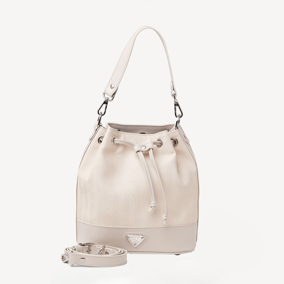 SION | Beuteltasche Mollerus pearl weiss/silber - frontal