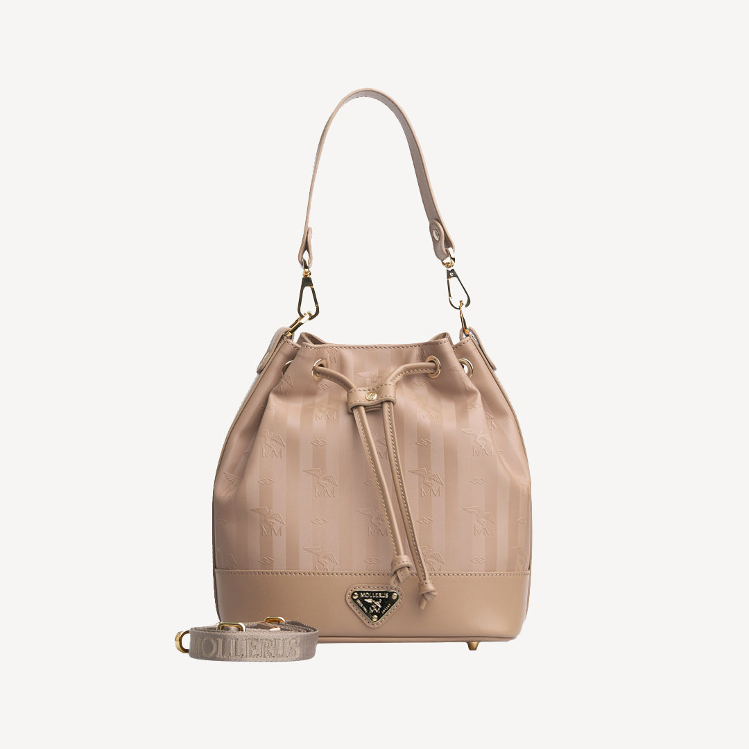 SION | Beuteltasche cappuccino/gold - frontal