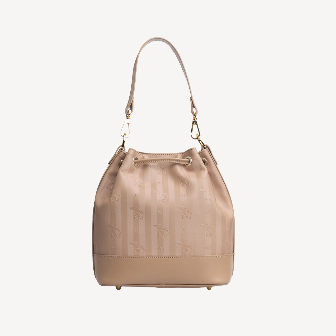 SION | Beuteltasche cappuccino/gold - von hinten