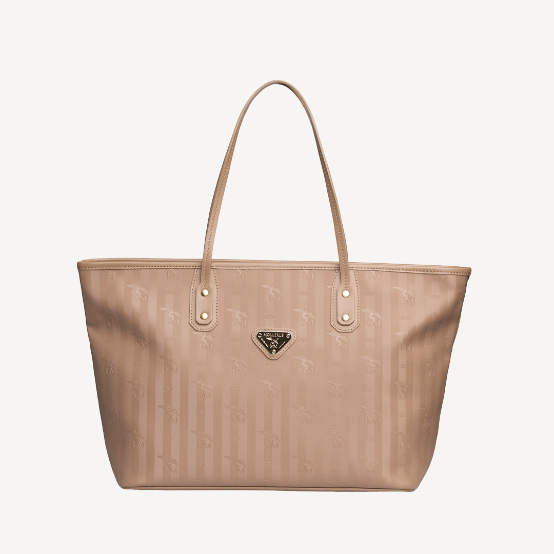 WINTERTHUR | Shopper mit Reissverschluss cappuccino/gold - frontal