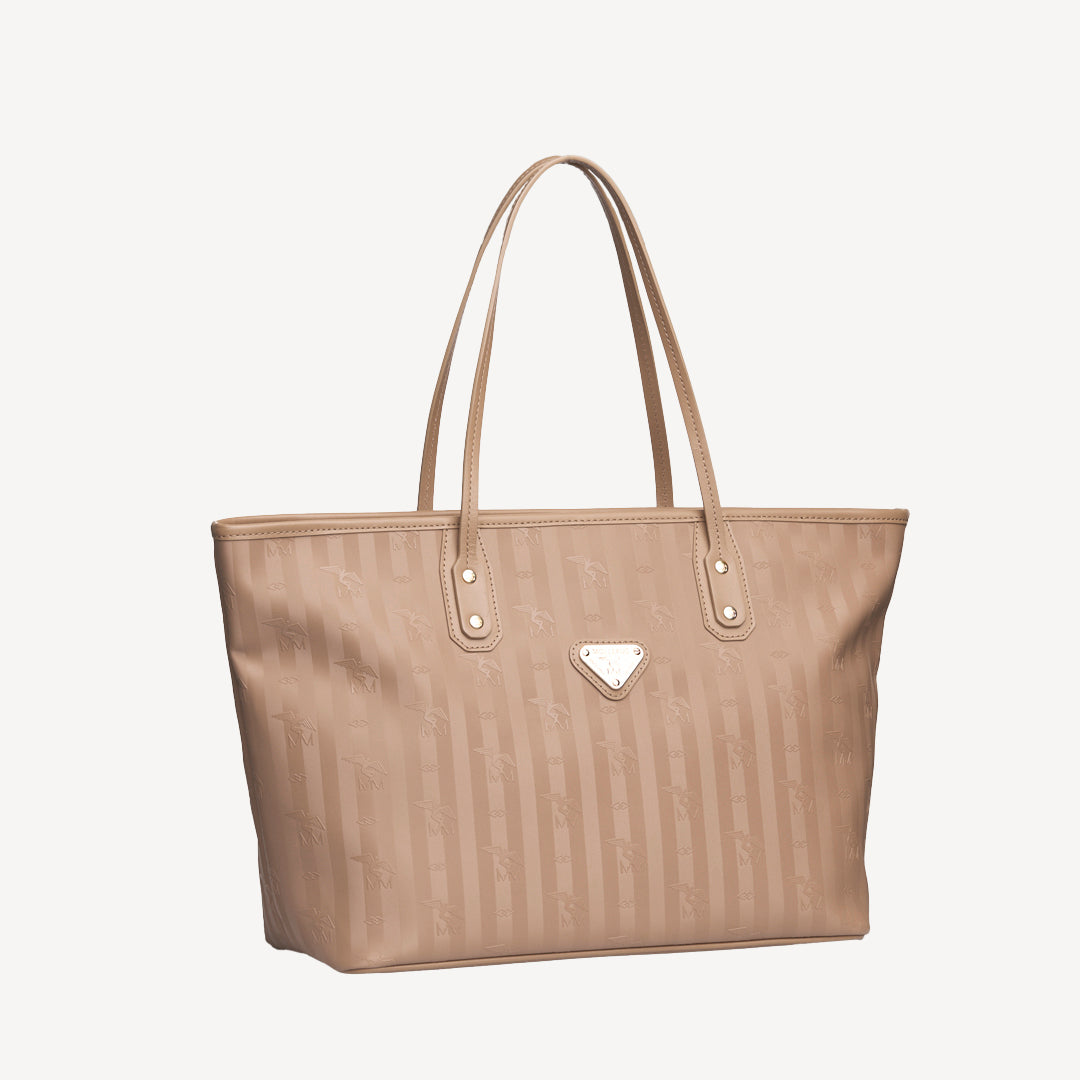 WINTERTHUR | Shopper mit Reissverschluss cappuccino/gold - seitlich