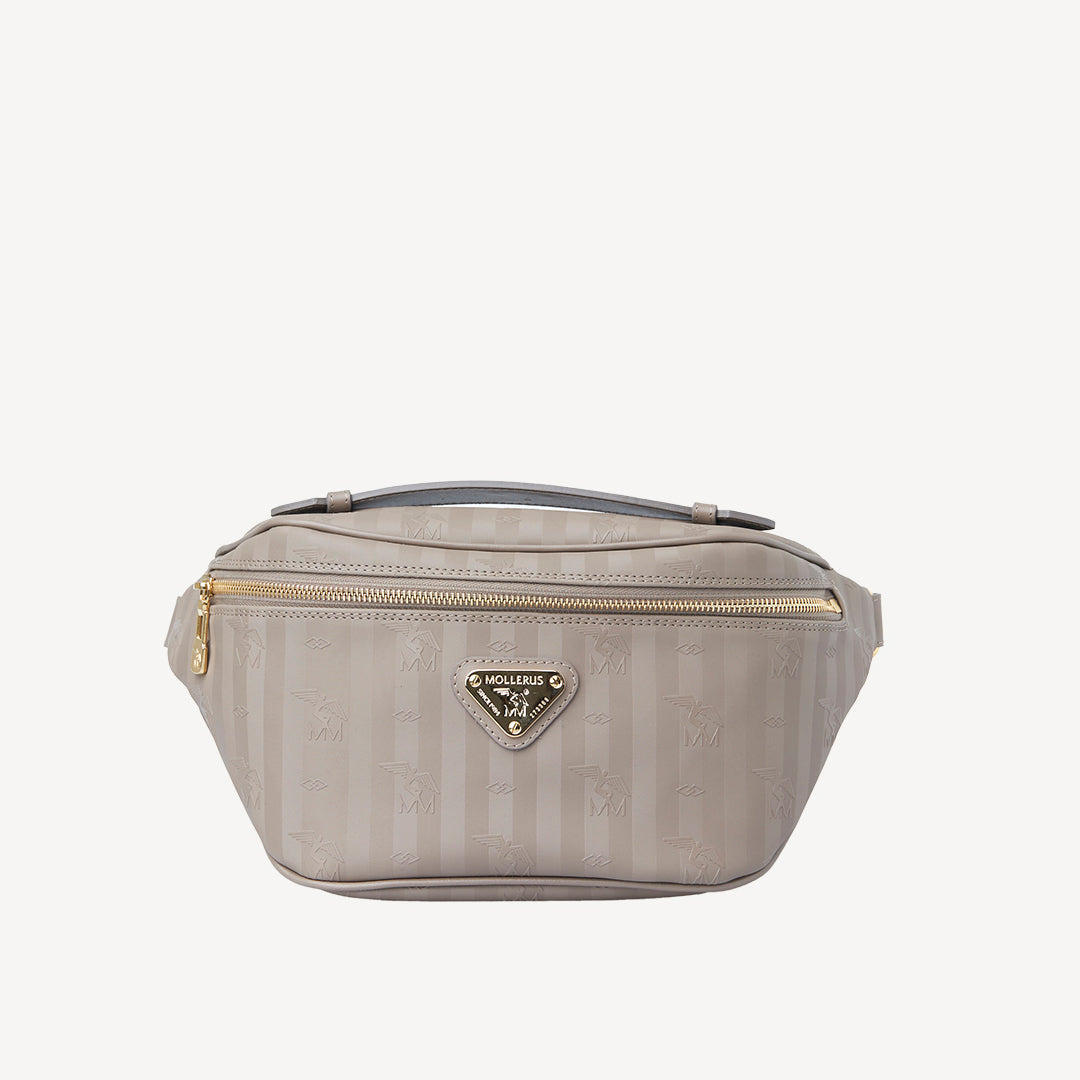 BRIENZ | Gürteltasche Mollerus taupe grau/gold - frontal