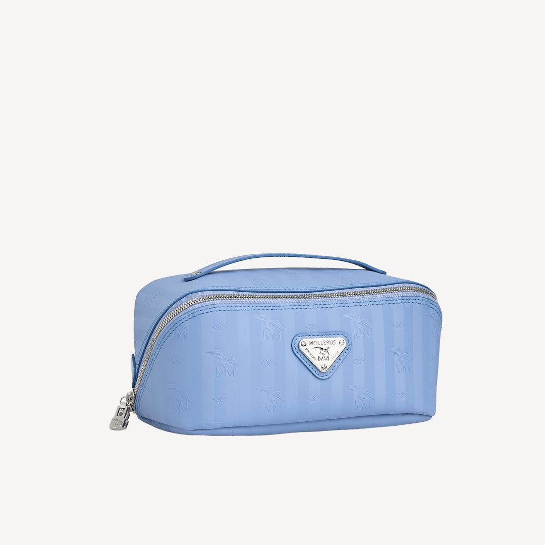 SERVAZ | Necessaire sky blau/silber - SEITLICH