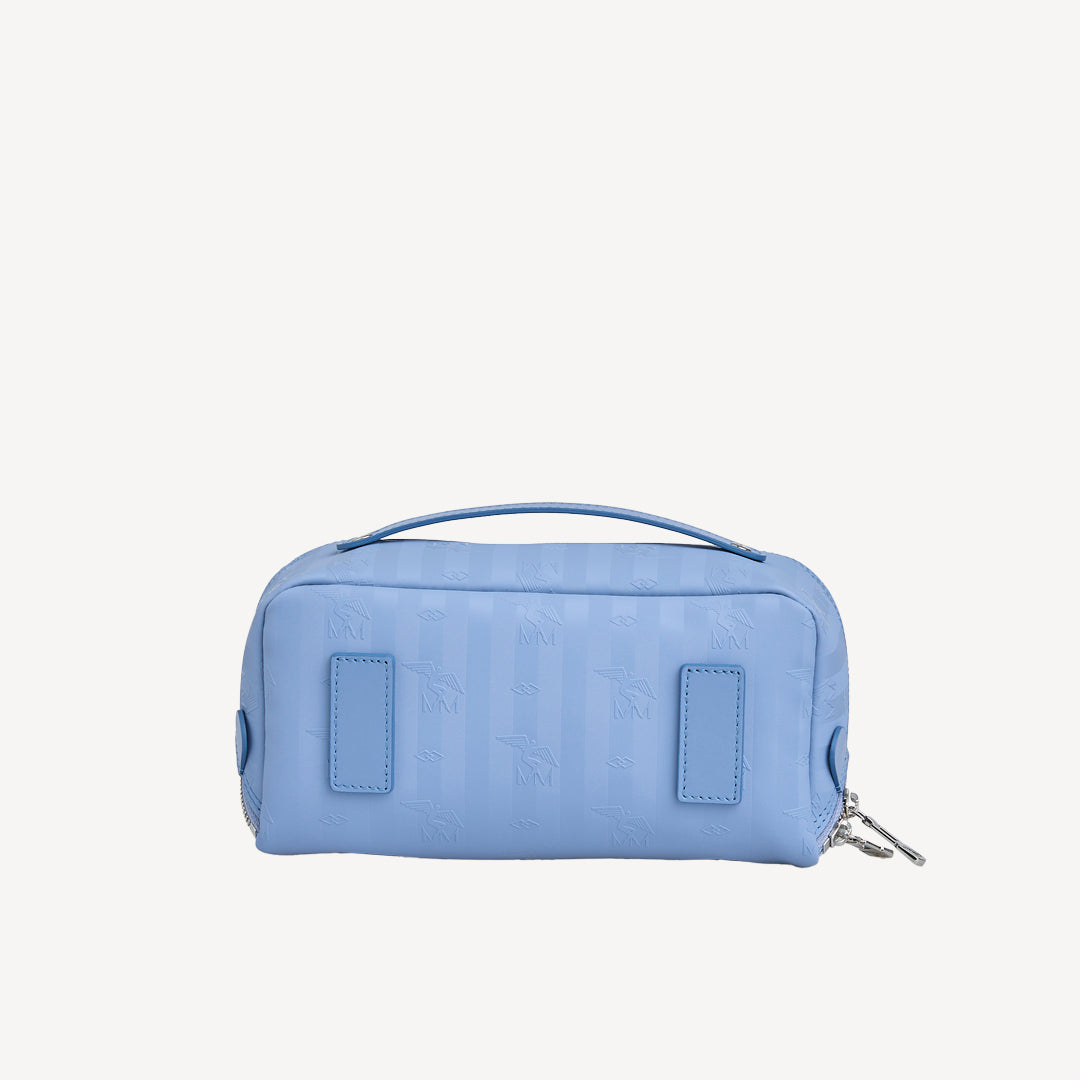 SERVAZ | Necessaire sky blau/silber - VON HINTEN