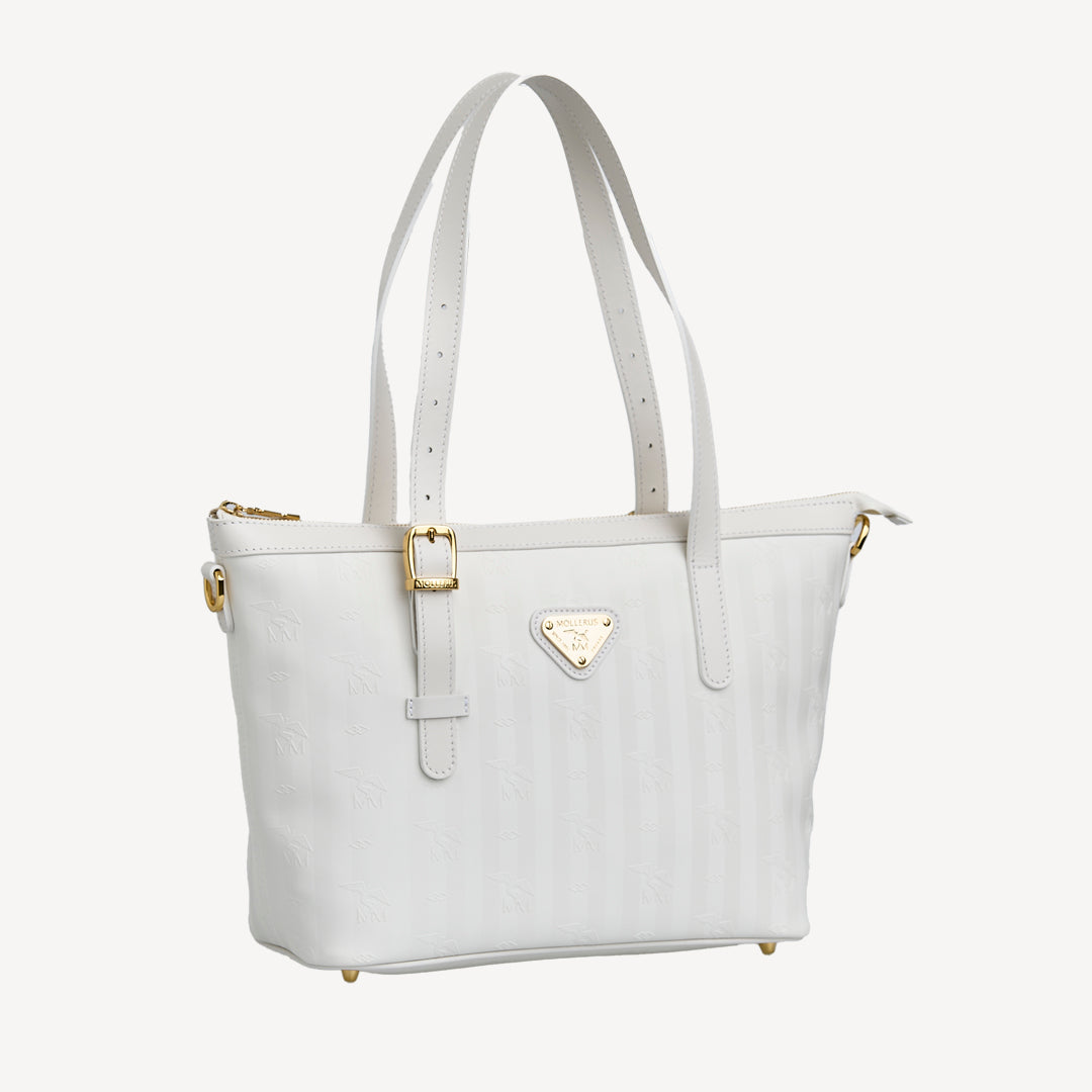 VALLON | Shopper snow weiss/gold - SEITLICH