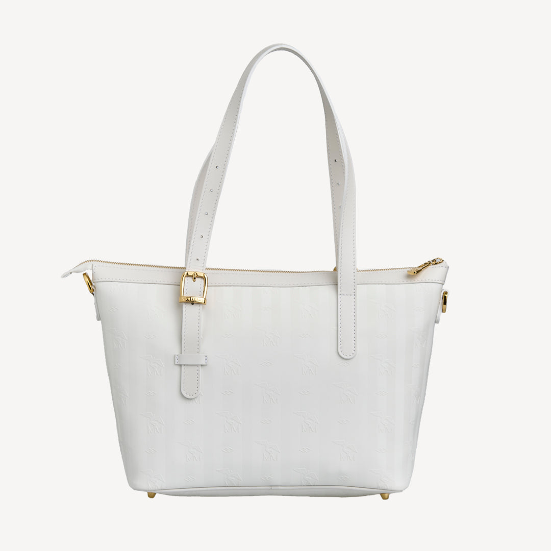 VALLON | Shopper snow weiss/gold - VON HINTEN