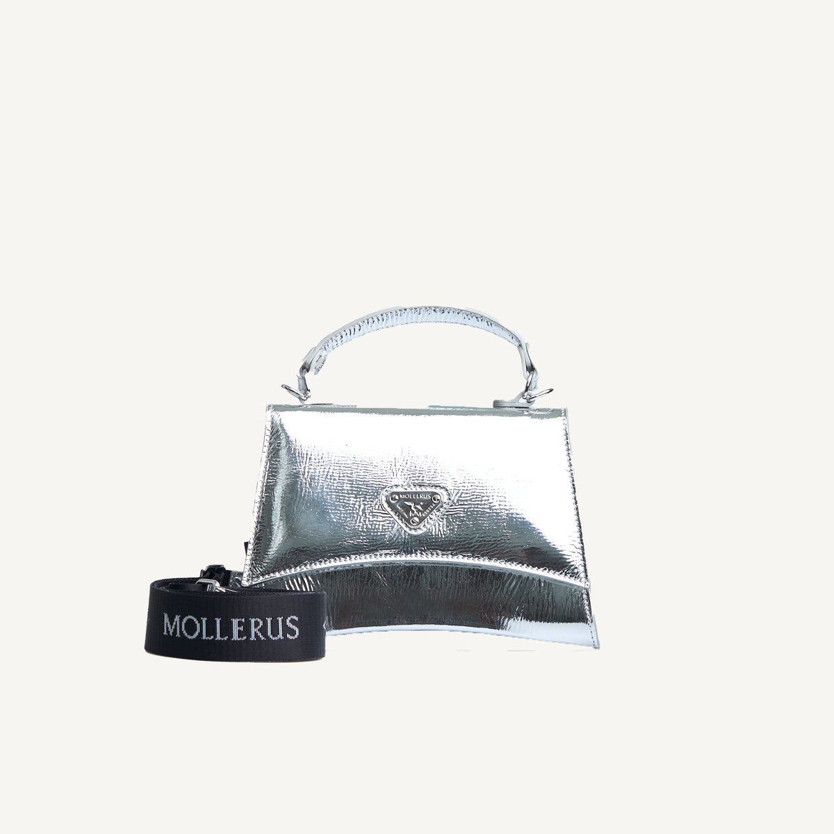 ROMONT | Handtasche Mollerus Glanzleder silber/silber - FRONTAL